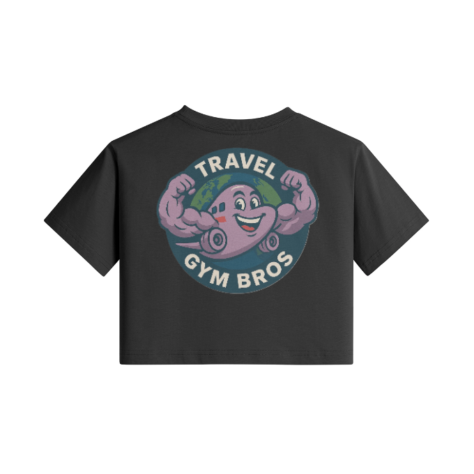 Womens 'Travel Gym Bros' Cropped Tee