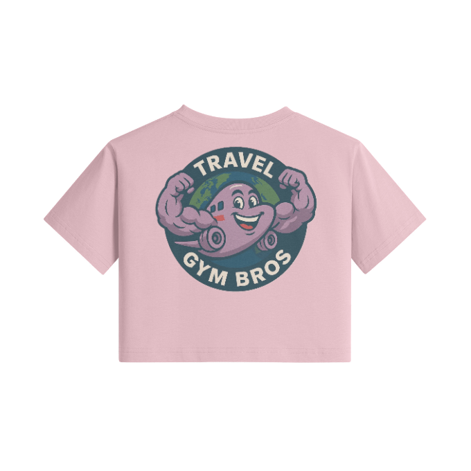 Womens 'Travel Gym Bros' Cropped Tee