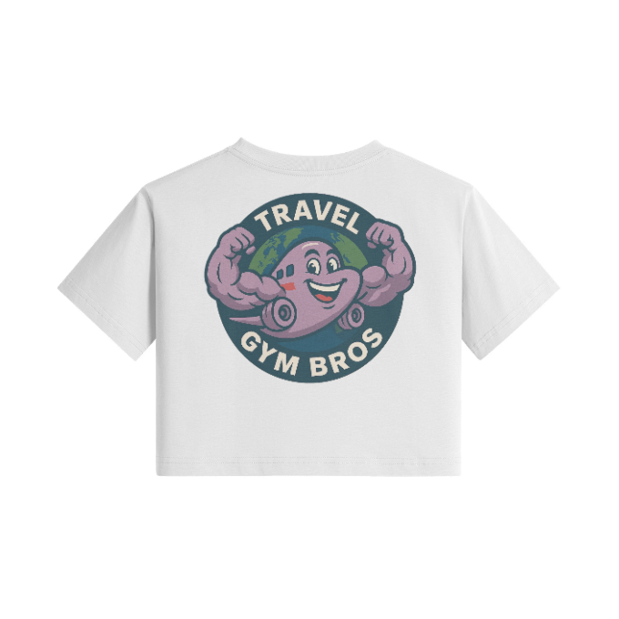 Womens 'Travel Gym Bros' Cropped Tee